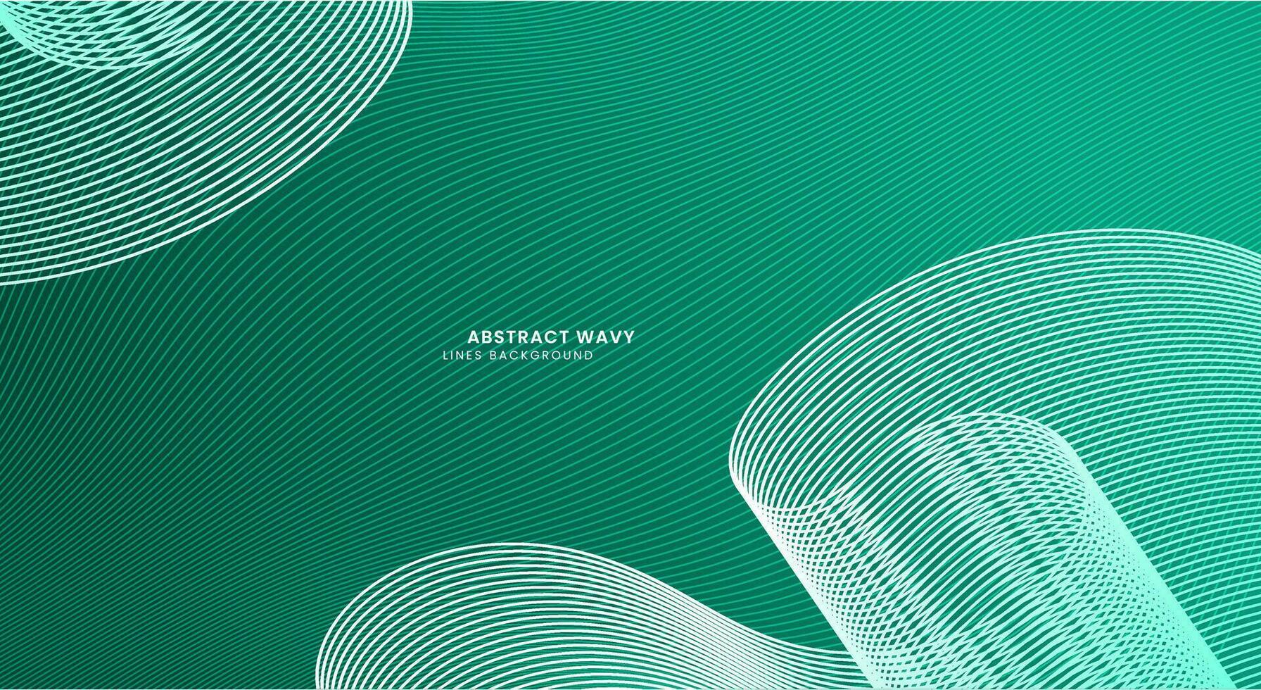 Green wavy lines background vector