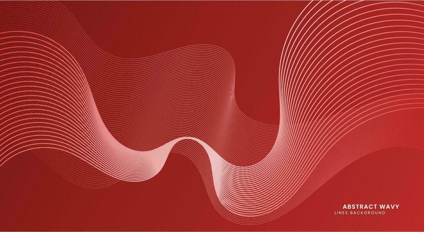 Fondo de líneas onduladas rojas abstractas vector