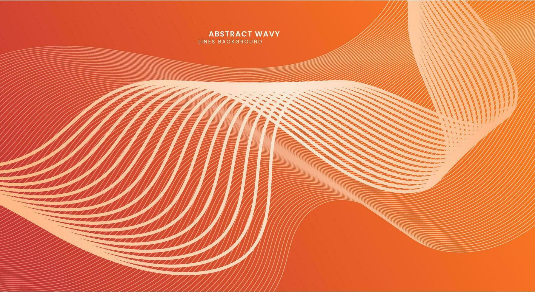 Abstract orange wavy lines background vector