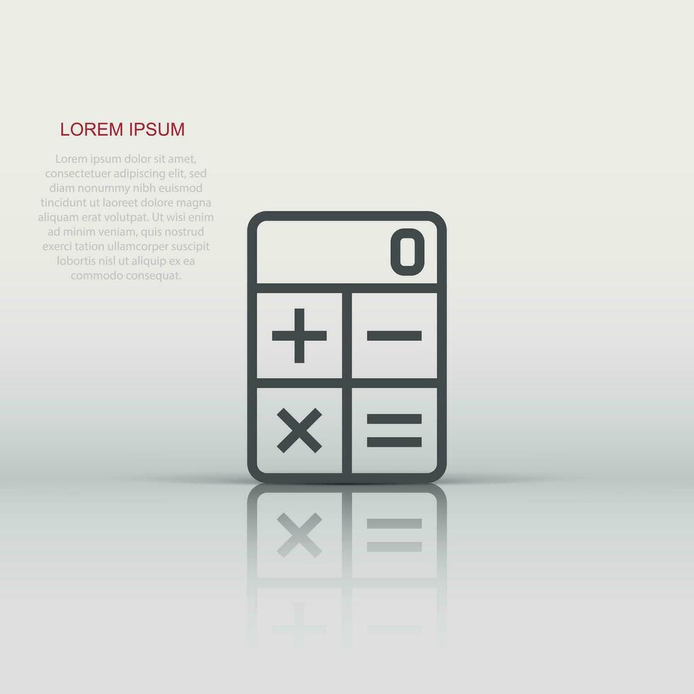 Calculator icon in flat style. Calculate vector illustration on white isolated background. Calculation business concept.