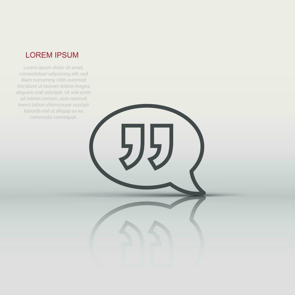 Speak chat icon in flat style. Speech bubble vector illustration on white isolated background. Team discussion business concept.