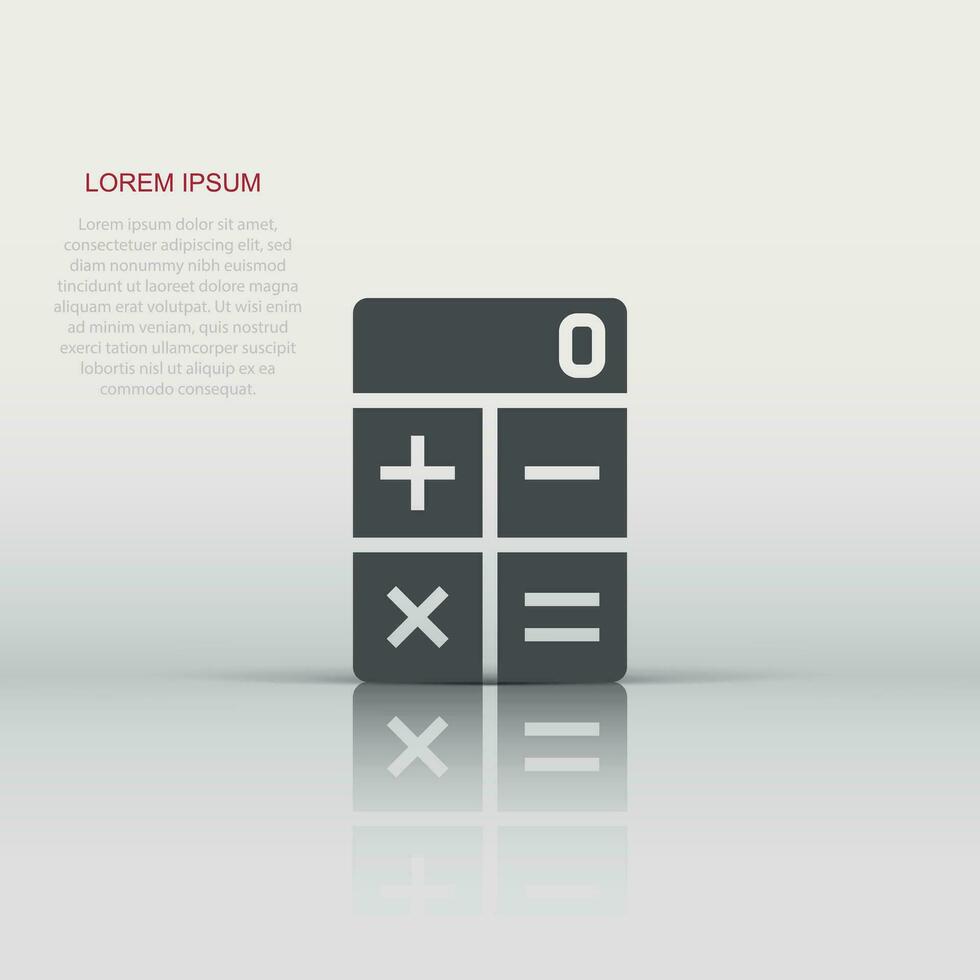 Calculator icon in flat style. Calculate vector illustration on white isolated background. Calculation business concept.