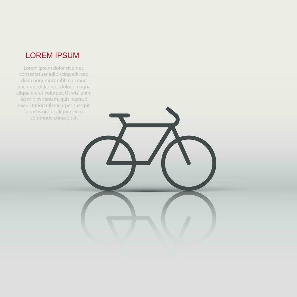 Bicycle icon in flat style. Bike vector illustration on white isolated background. Cycle travel business concept.