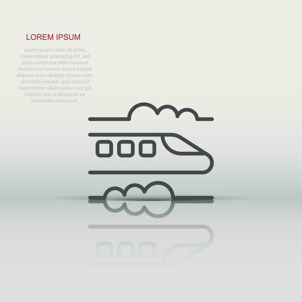 Metro icon in flat style. Train subway vector illustration on white isolated background. Railroad cargo business concept.