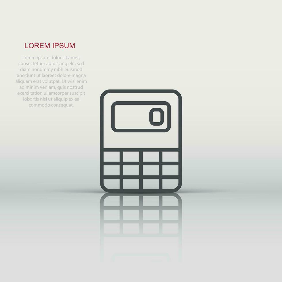Calculator icon in flat style. Calculate vector illustration on white isolated background. Calculation business concept.