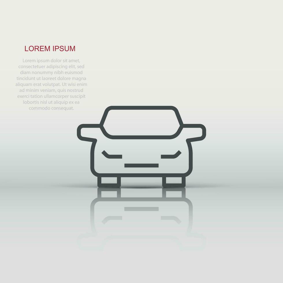 Car icon in flat style. Automobile vehicle vector illustration on white isolated background. Sedan business concept.