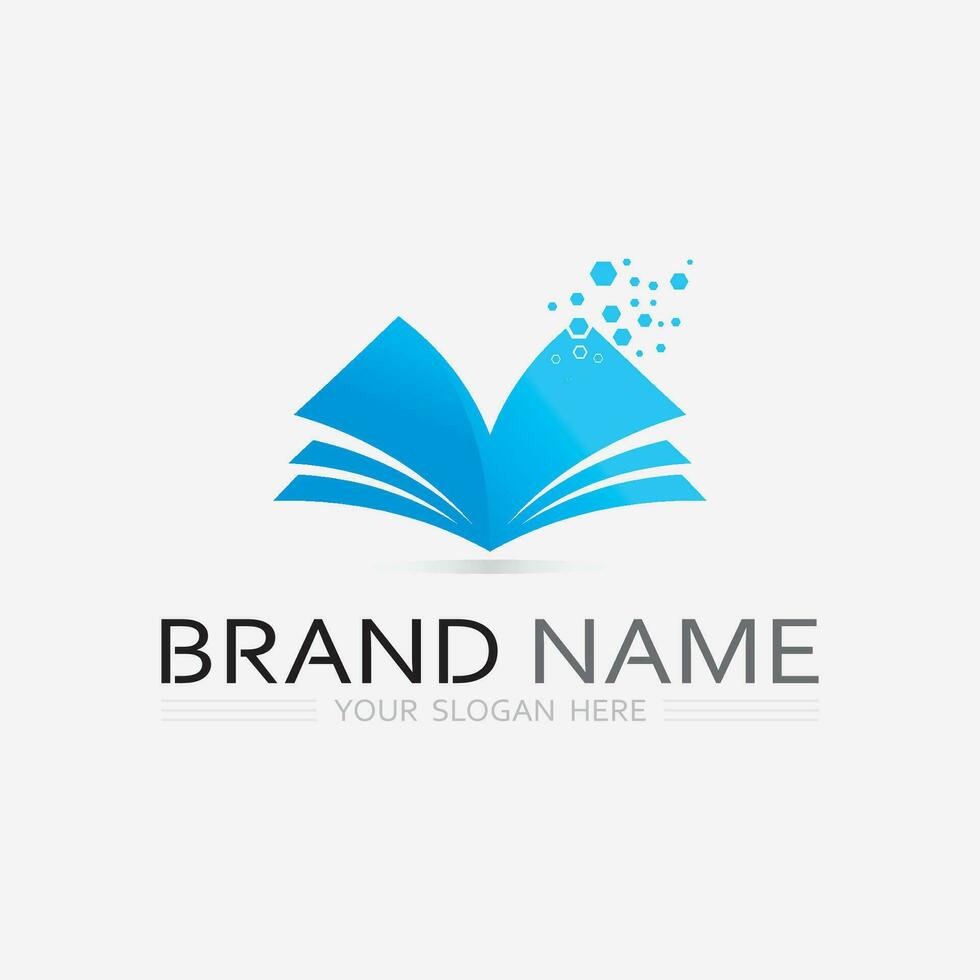 Book logo vector and illustration education icon