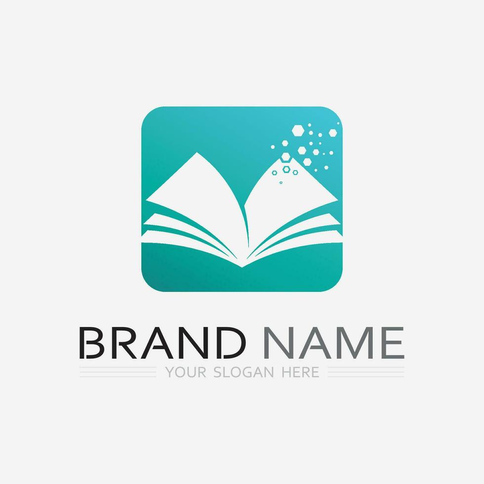 Book logo vector and illustration education icon