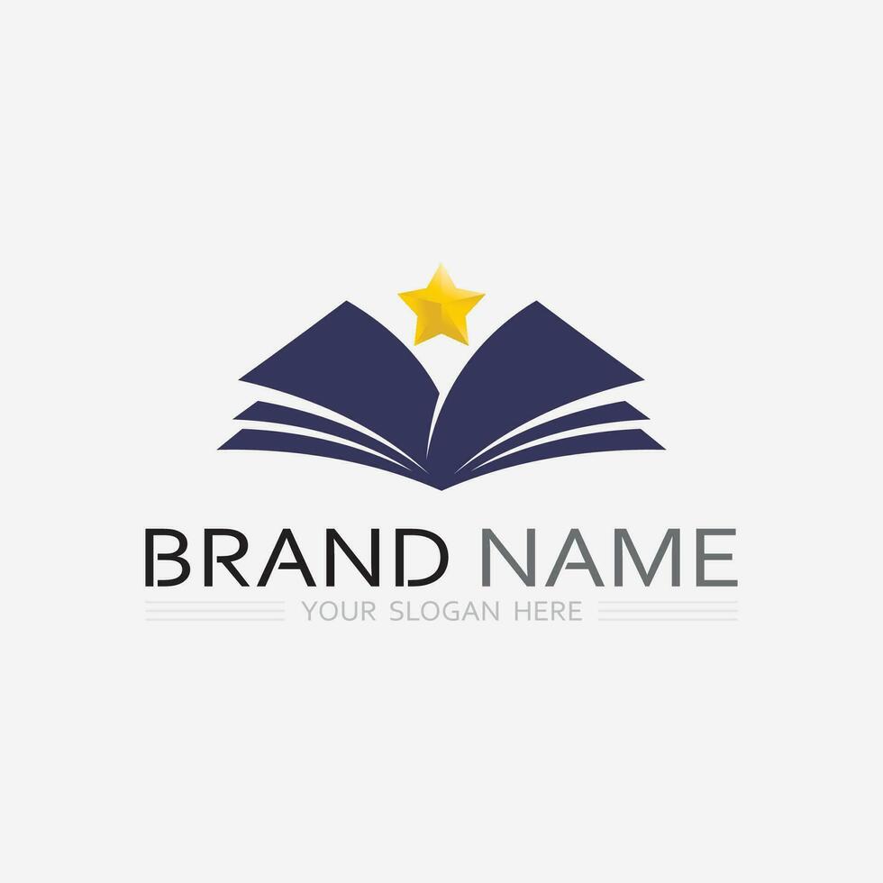 Book logo vector and illustration education icon