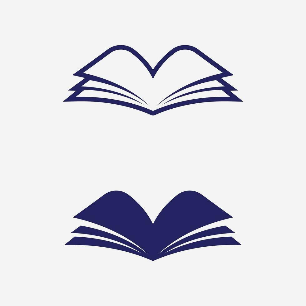 Book logo vector and illustration education icon