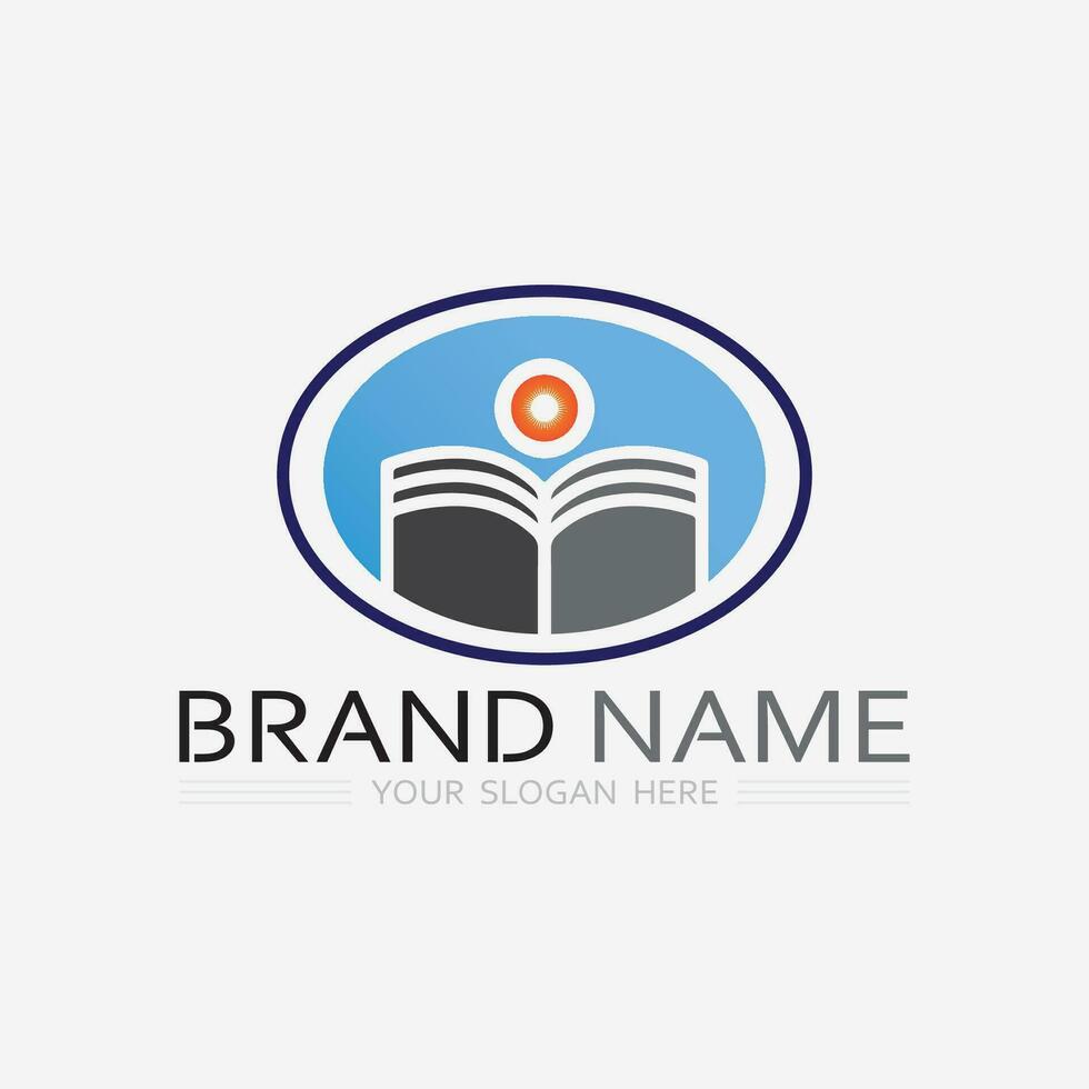 Book logo vector and illustration education icon