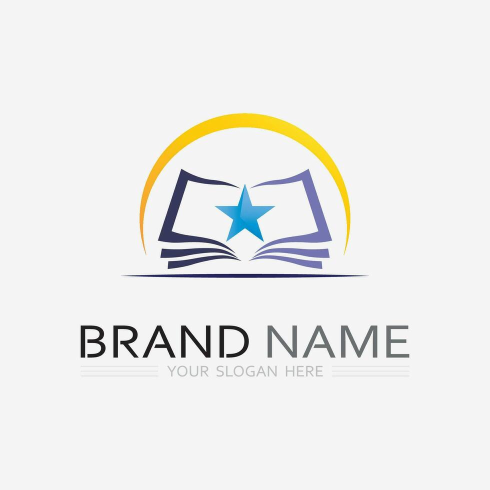 Book logo vector and illustration education icon