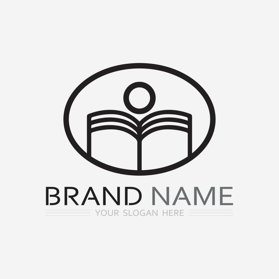 Book logo vector and illustration education icon