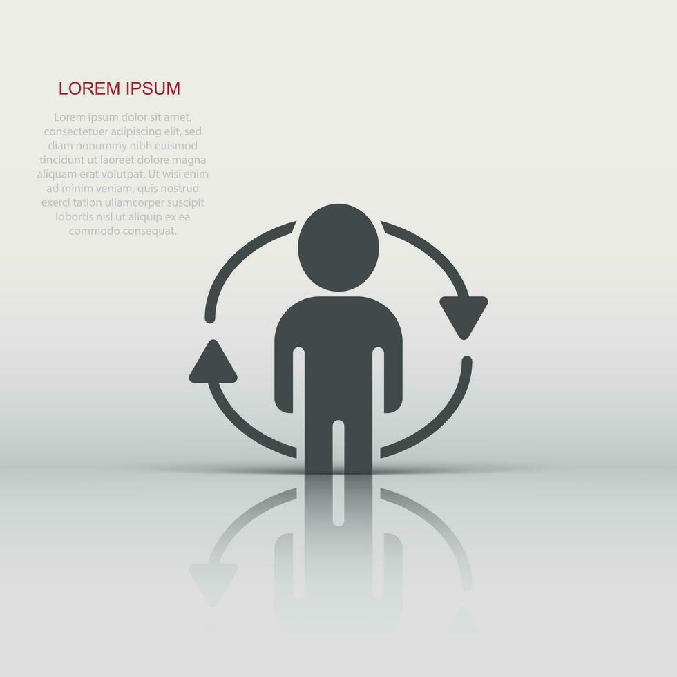 People referral icon in flat style. Business communication vector illustration on white background. Reference teamwork business concept.