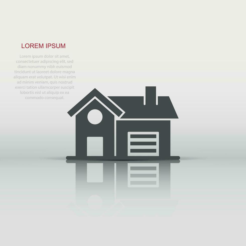 Building icon in flat style. Home vector illustration on white isolated background. House business concept.