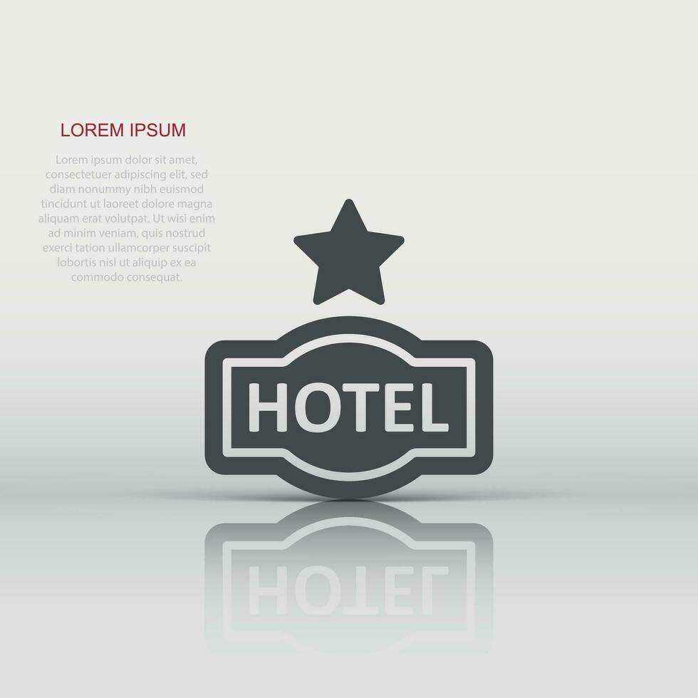 Hotel 1 star sign icon in flat style. Inn vector illustration on white isolated background. Hostel room information business concept.