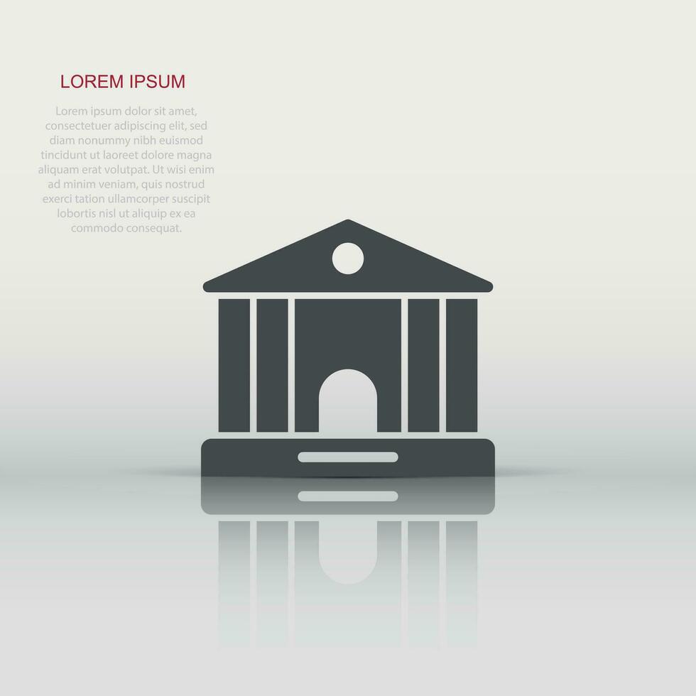 Building icon in flat style. Town skyscraper apartment vector illustration on white isolated background. City tower business concept.