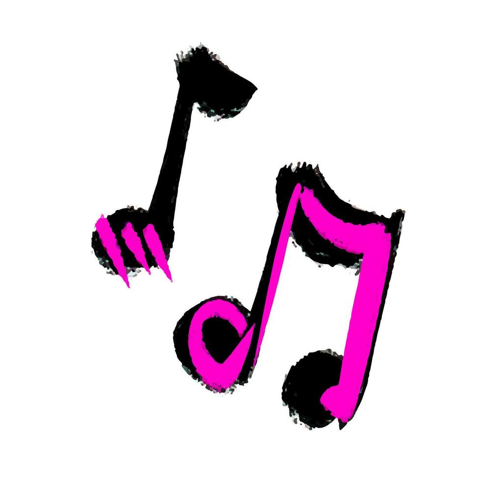 Set of Hand-drawn music notes. Vector illustration on a white background.