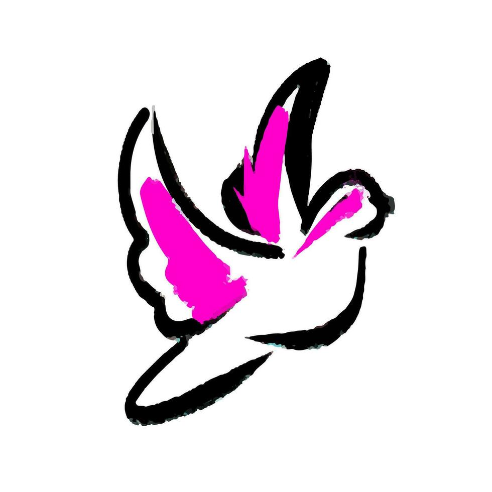 pájaro Dudul ilustración. vector. rosado y negro color. vector