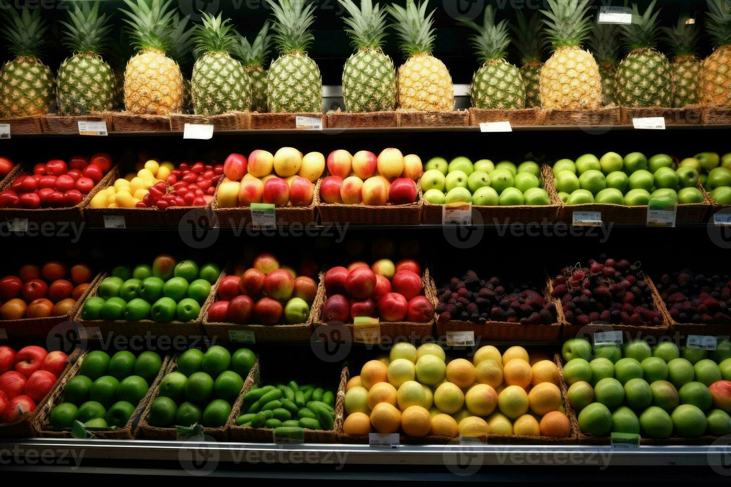 valores foto de dentro Fruta Tienda ai generado