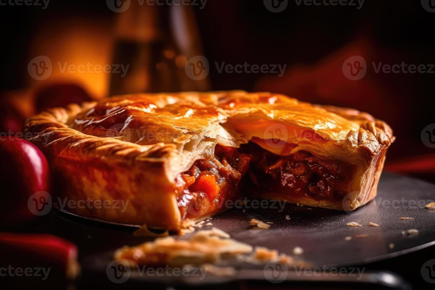 stock photo of pie food photography studio light AI Generated