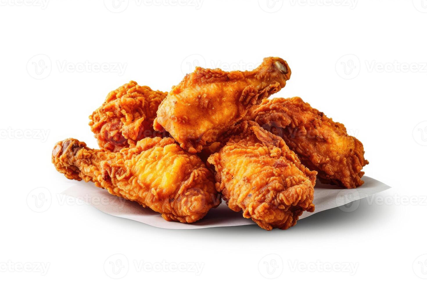 stock photo of fried chicken food photography isolated white background AI Generated