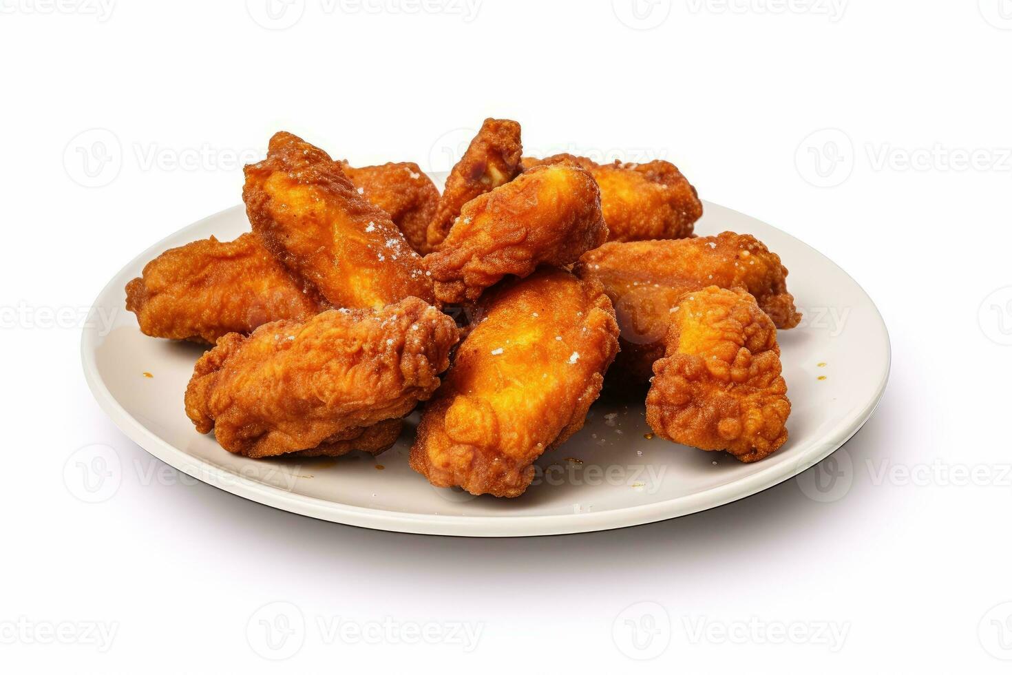 fried chicken wing white isolated background Food Photography AI Generated photo