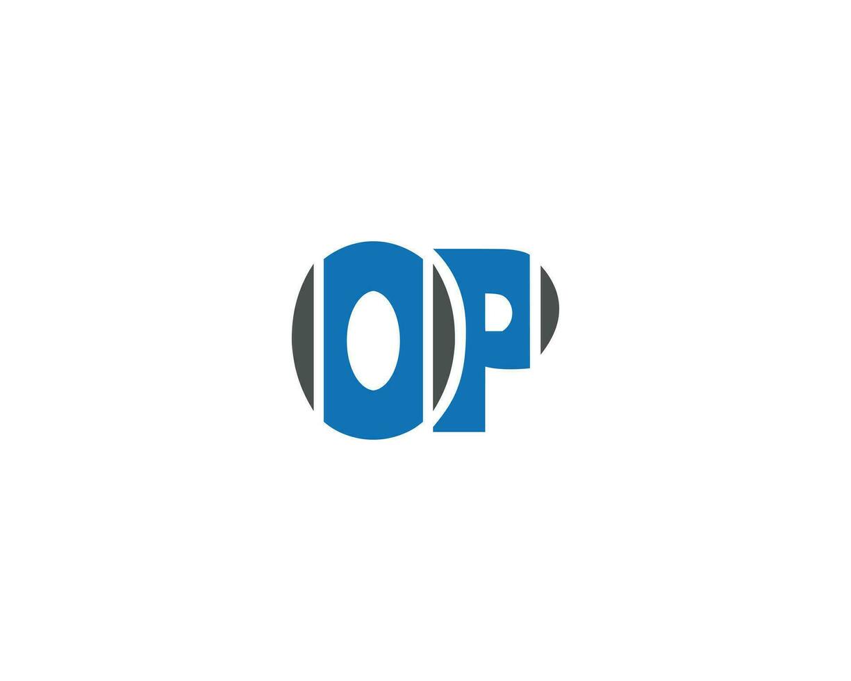 Letter OP abstract vector logo design template.