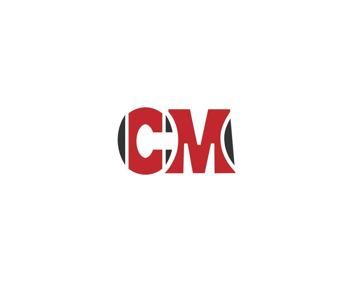 Simple Letter CM Initial Logo Design Icon Minimal Vector Template.