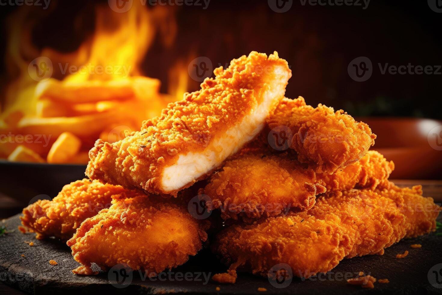 stock photo of fried chiken food photography AI Generated