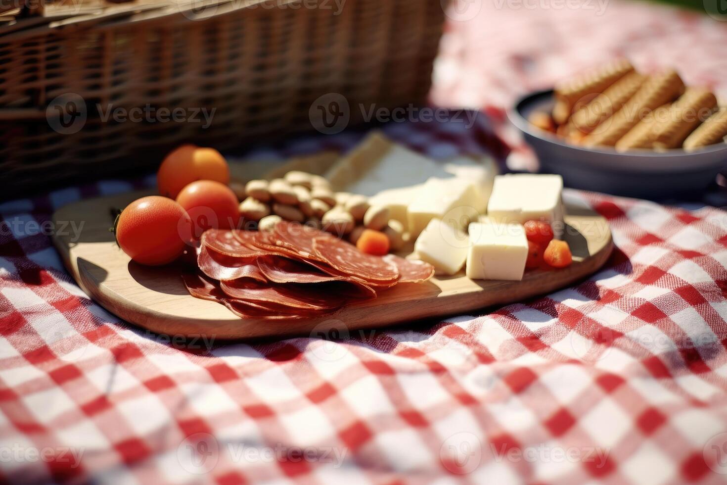 picnic bocadillo comida fotografía ai generado foto