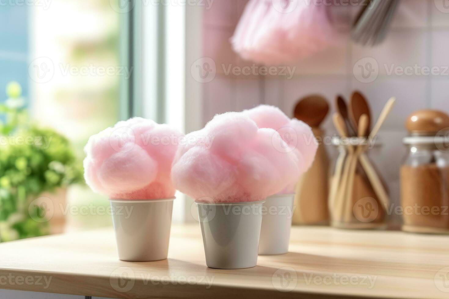 cotton candy box in The kitchen table Food Photography AI Generated photo