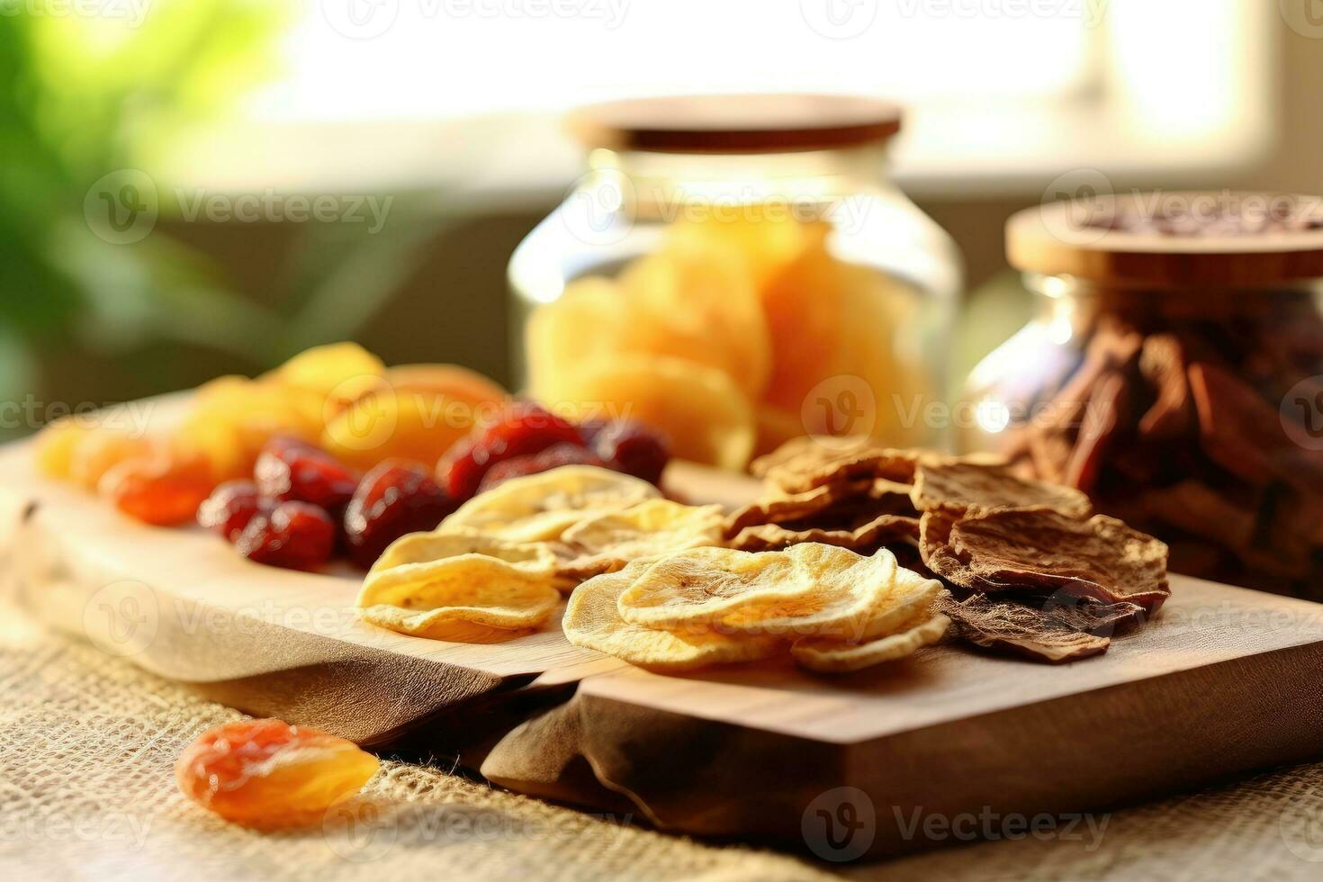 dried fruit in the kitchen table Food Photography AI Generated photo