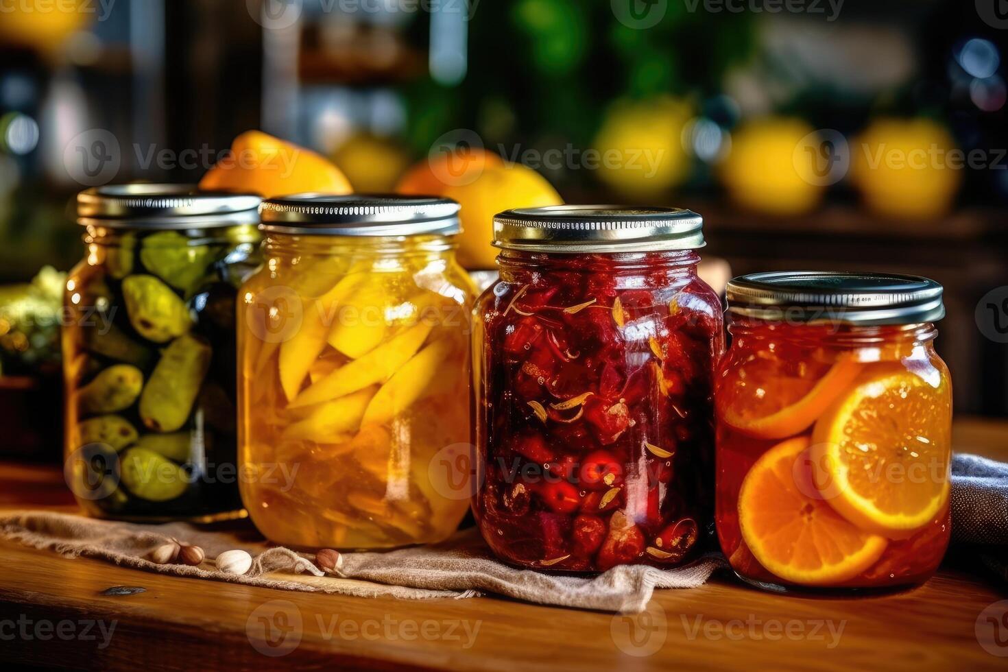 canned fruit in The kitchen table Food Photography photo
