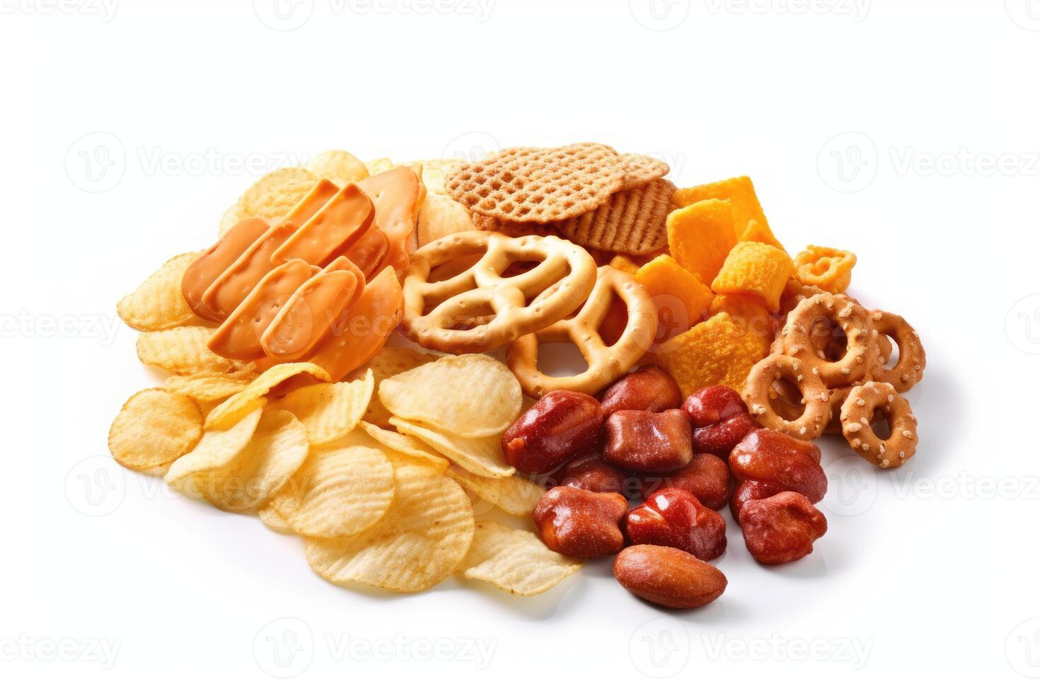 calorie snacks white isolated background Food Photography AI Generated photo