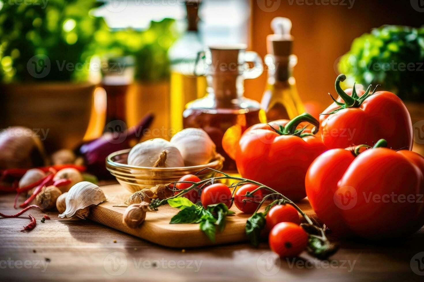 cocina en el cocina comida fotografía ai generado foto