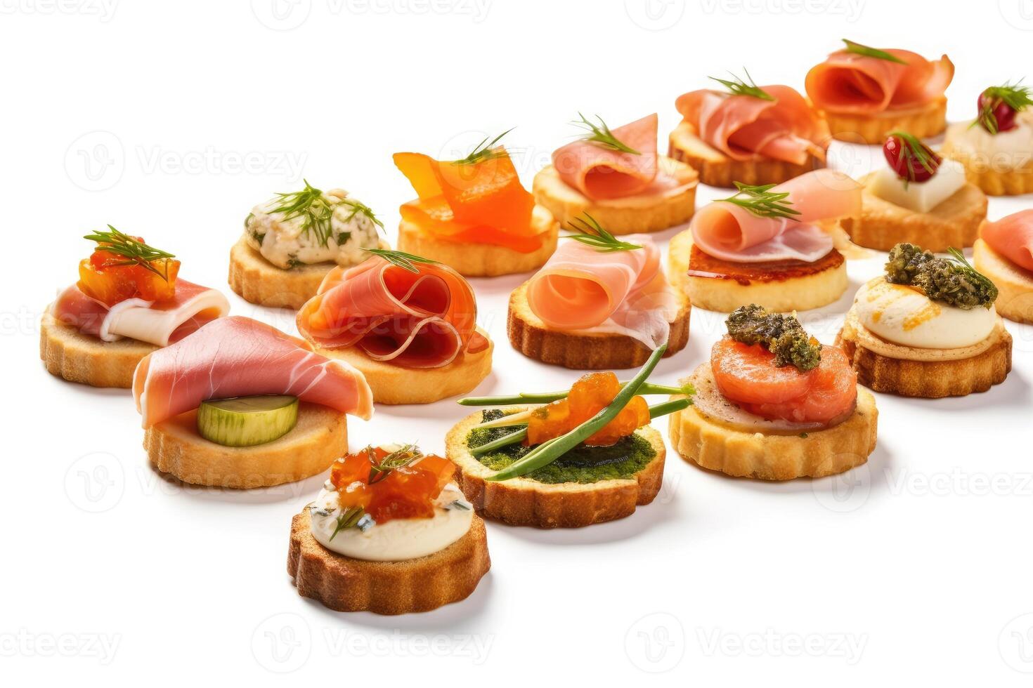canape white isolated background Food Photography photo