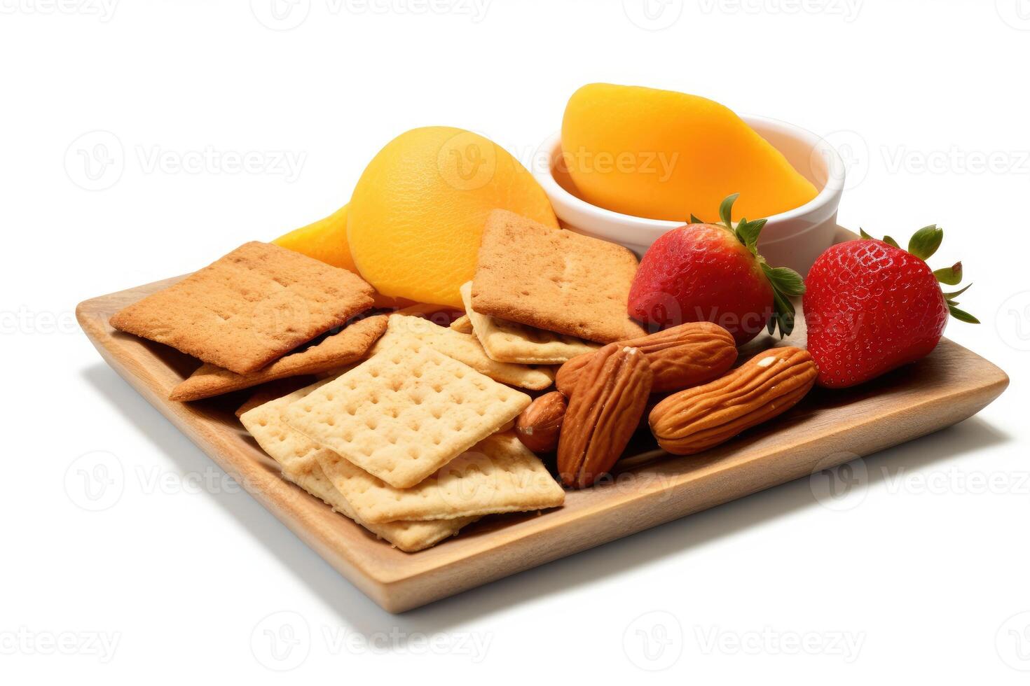 healthy snacks white isolated background Food Photography AI Generated photo