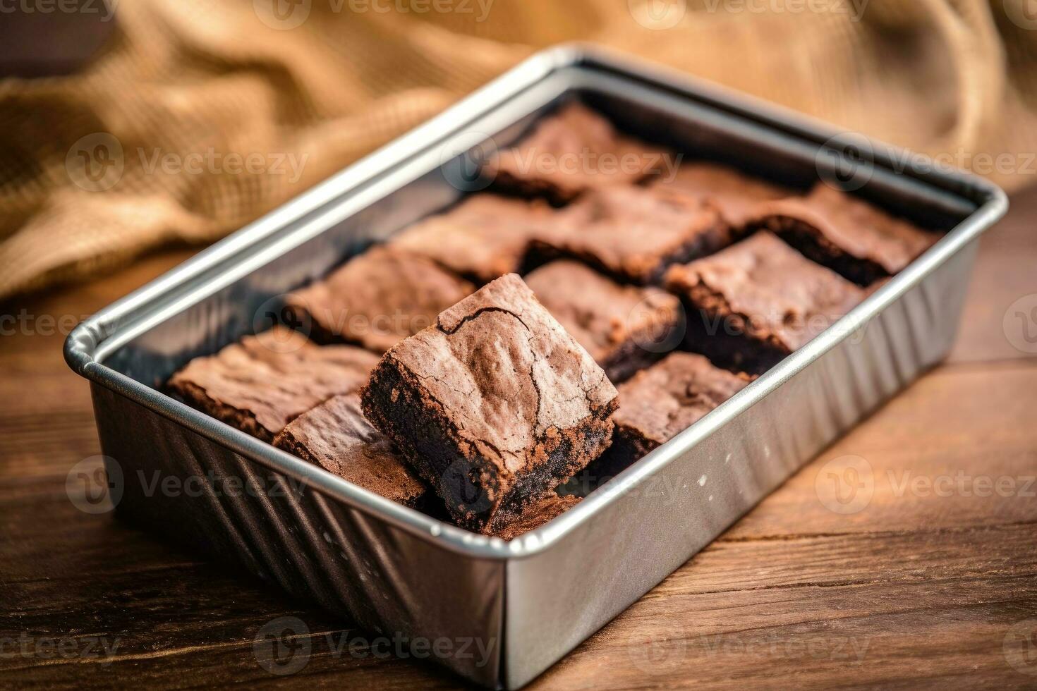 Brownies fudgy caja comida fotografía ai generado foto