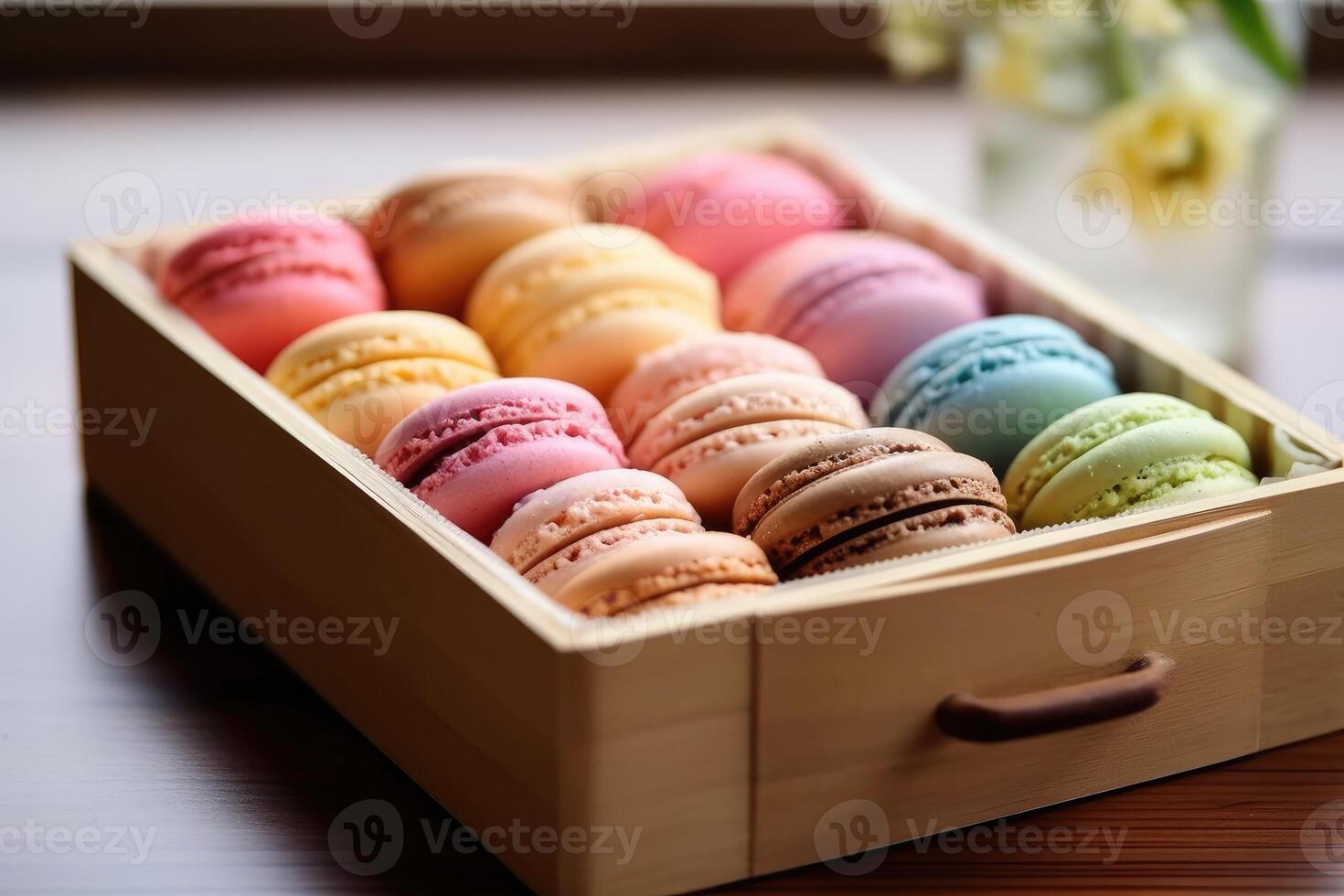 macaroon box in The kitchen table Food Photography photo