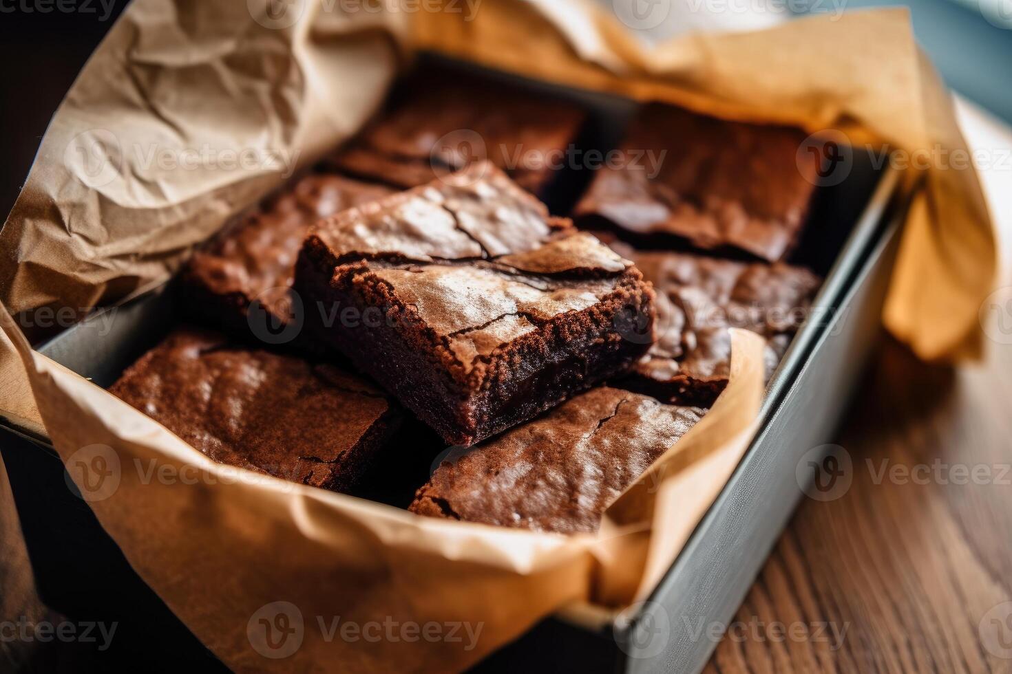 brownies fudgy box Food Photography AI Generated photo