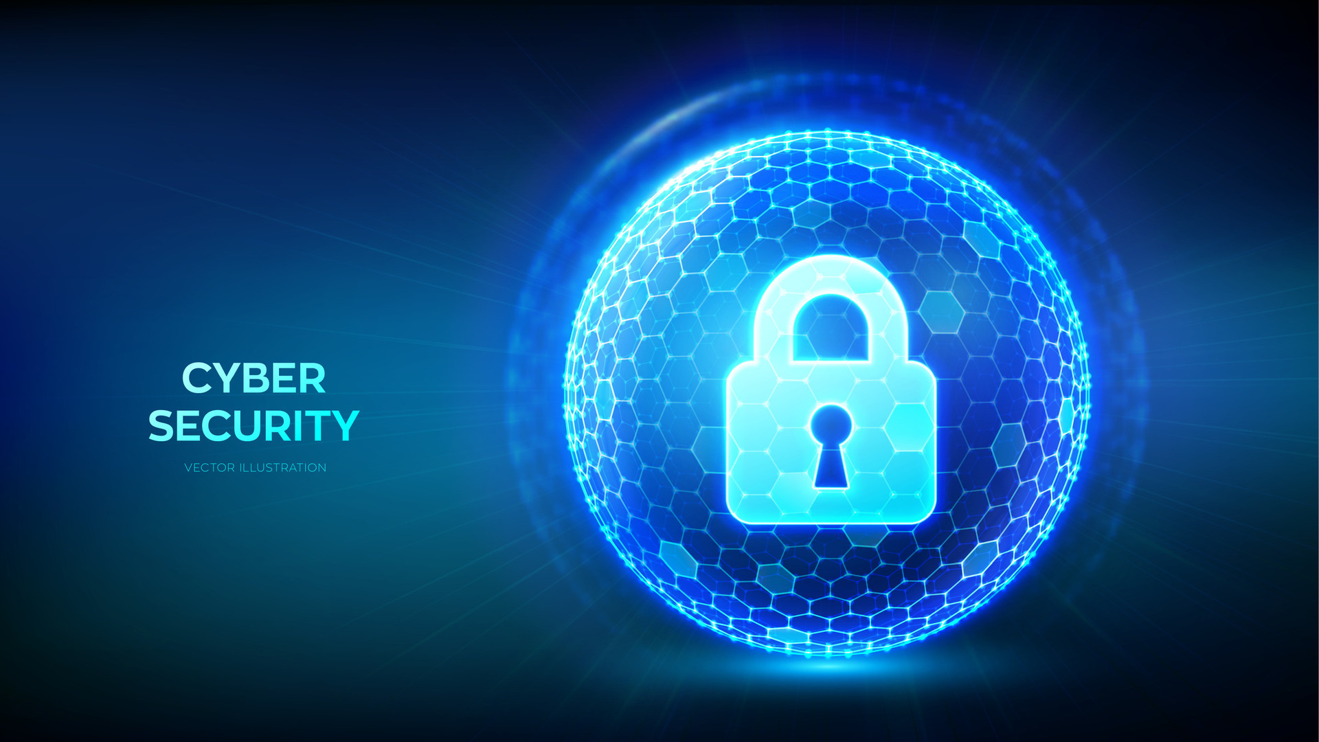 Cyber security. Information protect and or safe concept. Abstract 3D