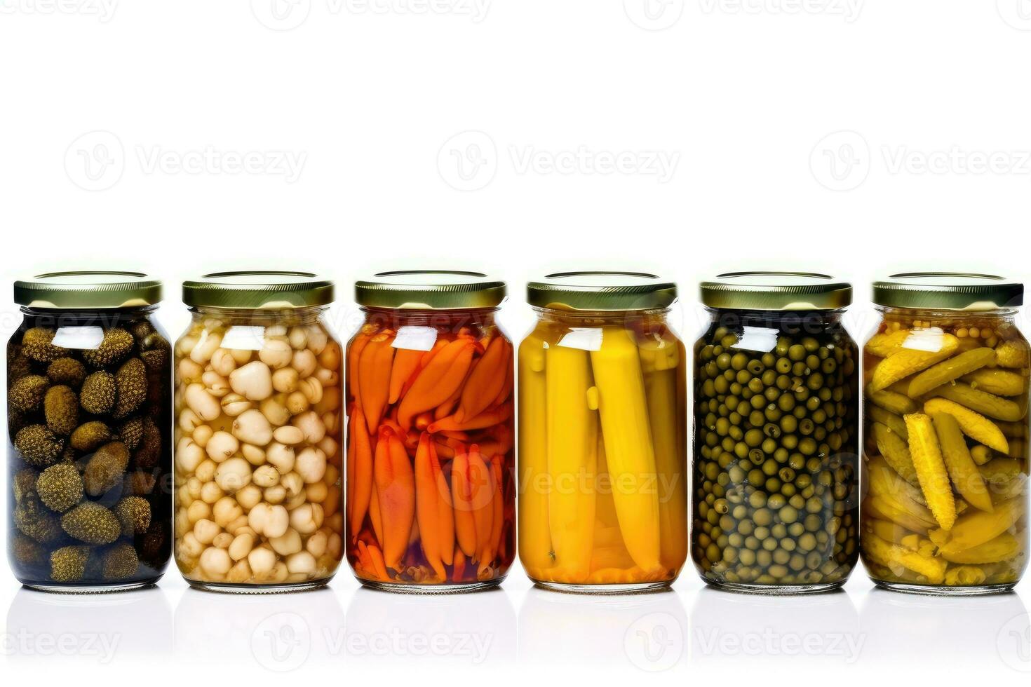 canned vegetables white white isolated background Food Photography AI Generated photo