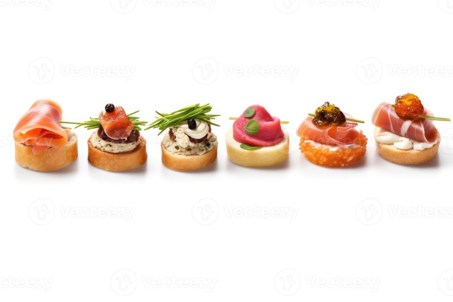 canape white isolated background Food Photography photo