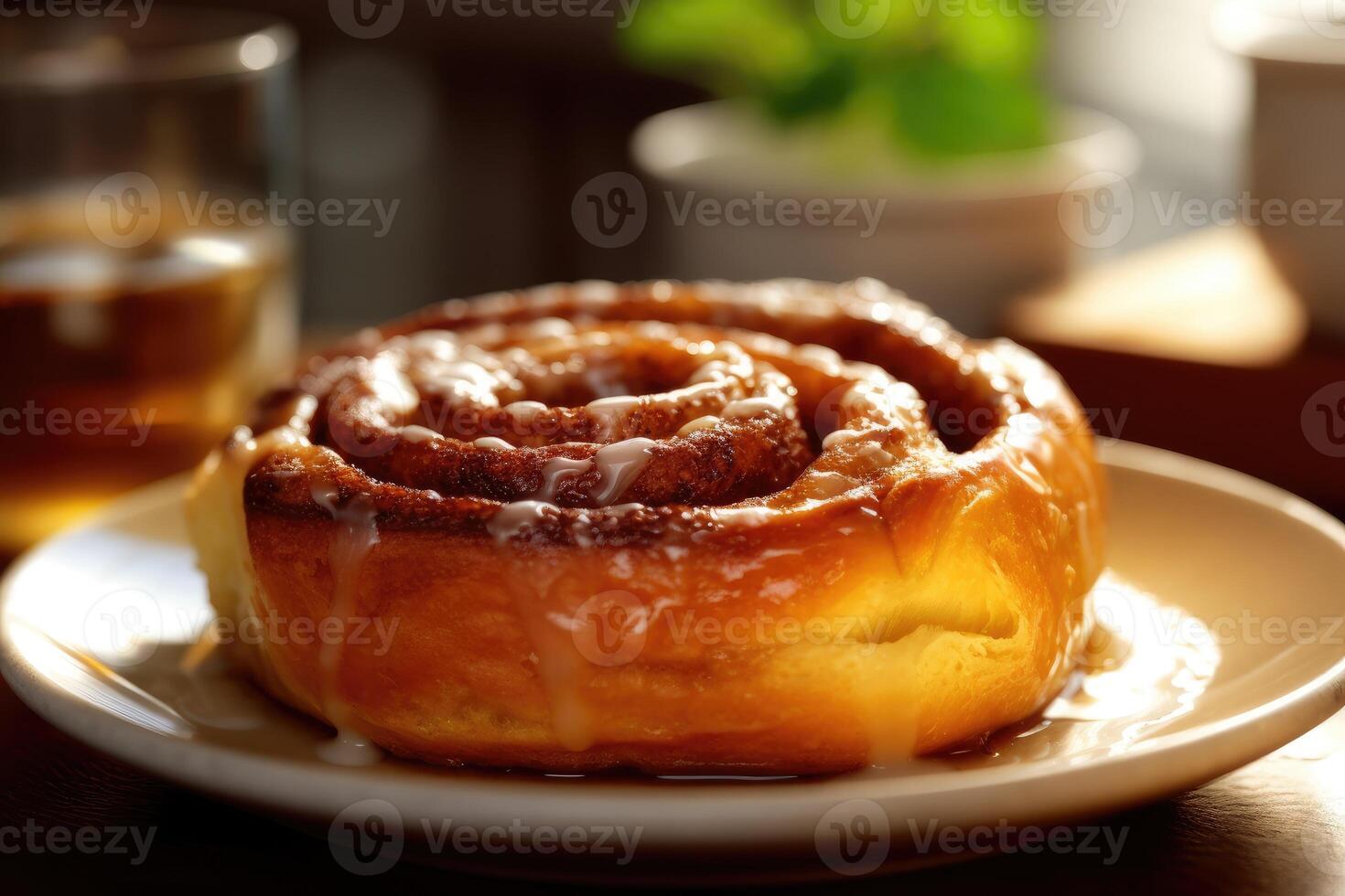 cinnamon roll in the kitchen table Food Photography photo