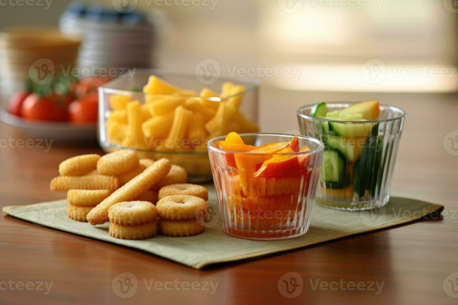 calorie snacks in the kitchen table Food Photography AI Generated photo