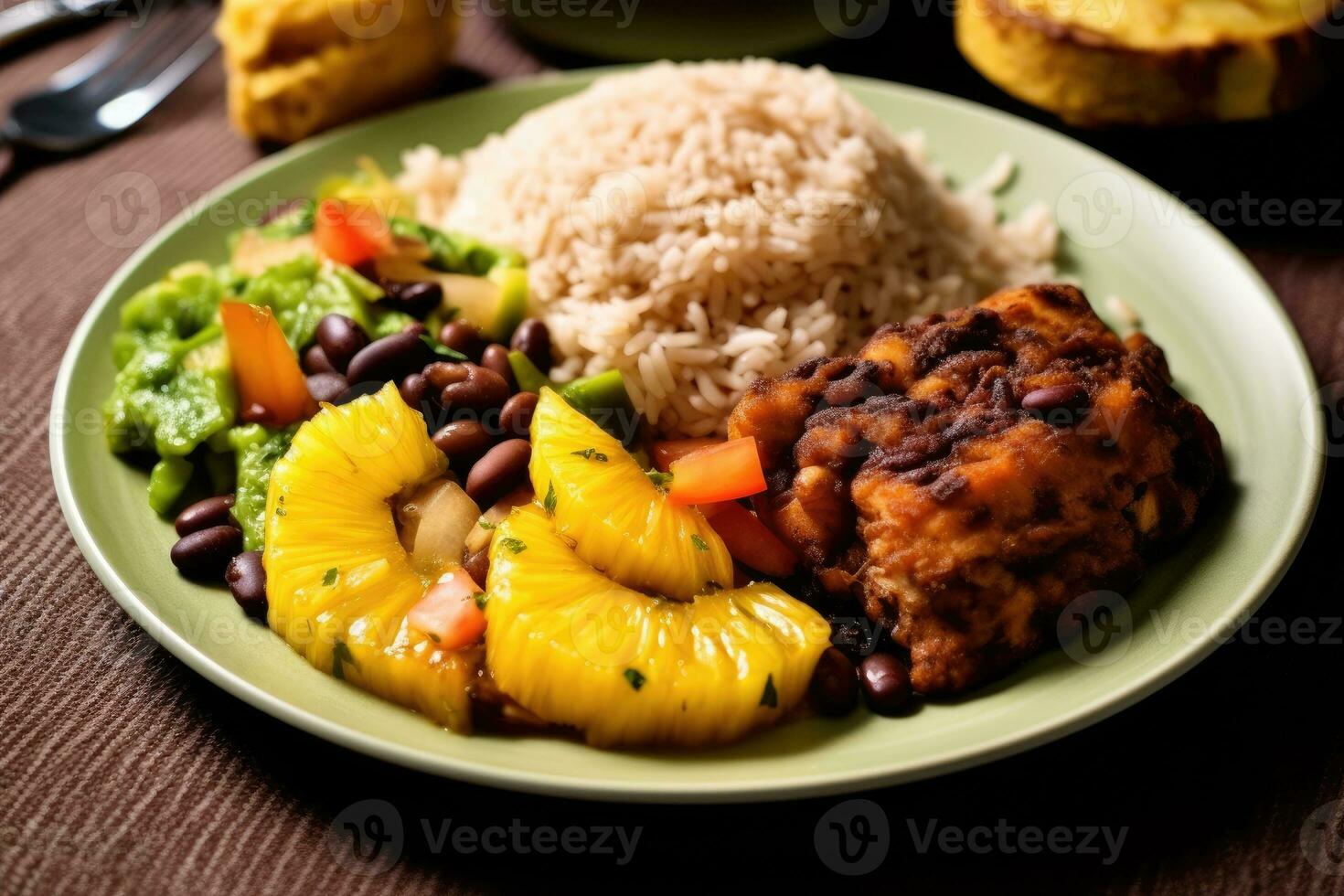 jamaican Food Photography AI Generated photo