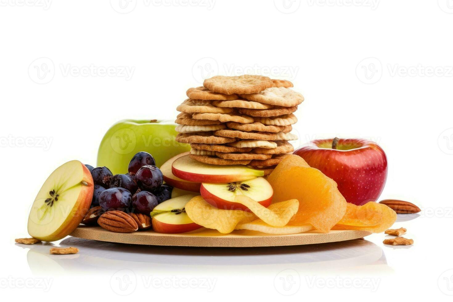 healthy snacks white isolated background Food Photography AI Generated photo