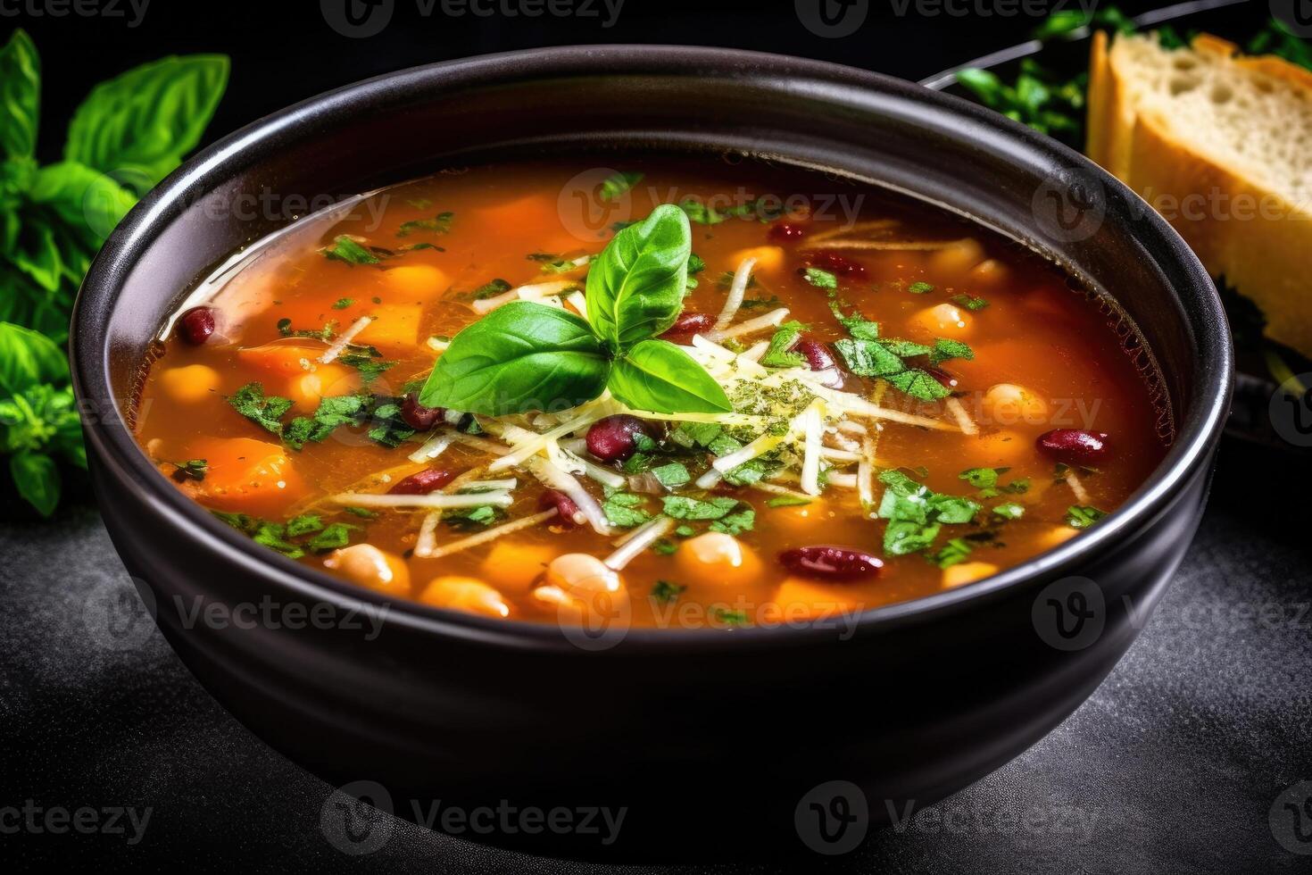 vegetarian soup Food Photography AI Generated photo