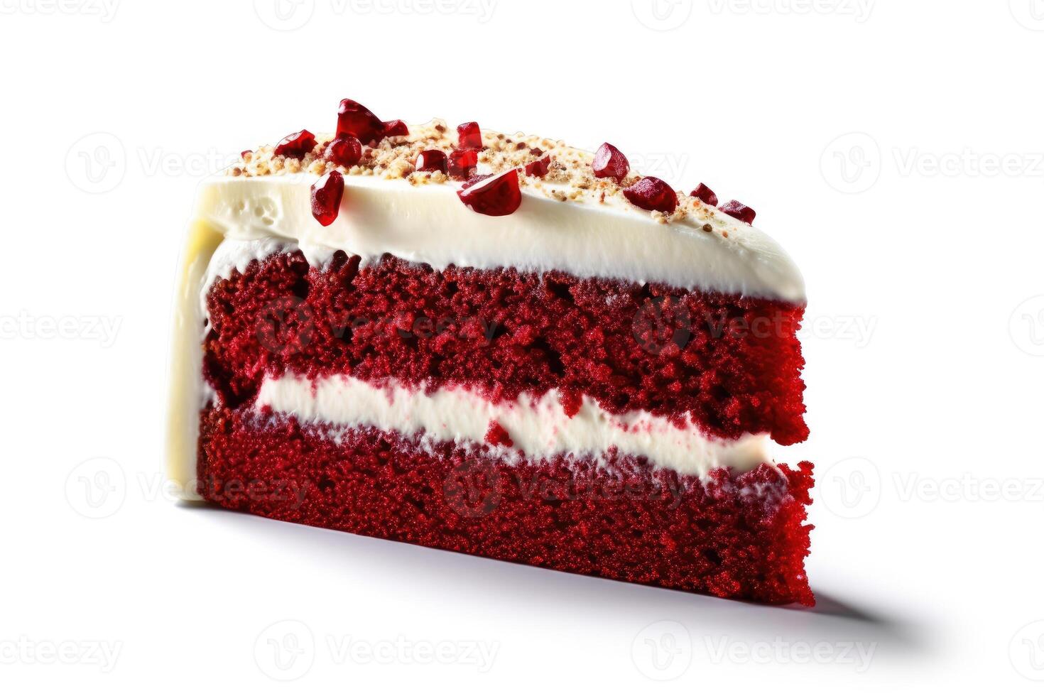 stock photo of red velvet cake food photography isolated white background AI Generated